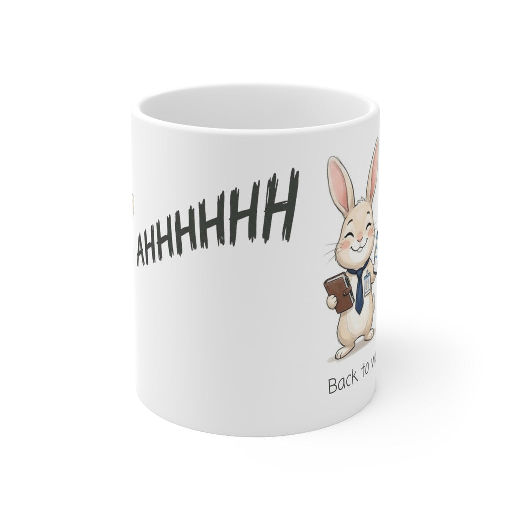 Work Modes Bunny Mug, Funny Office Ceramic Mug (325ml, 11oz)