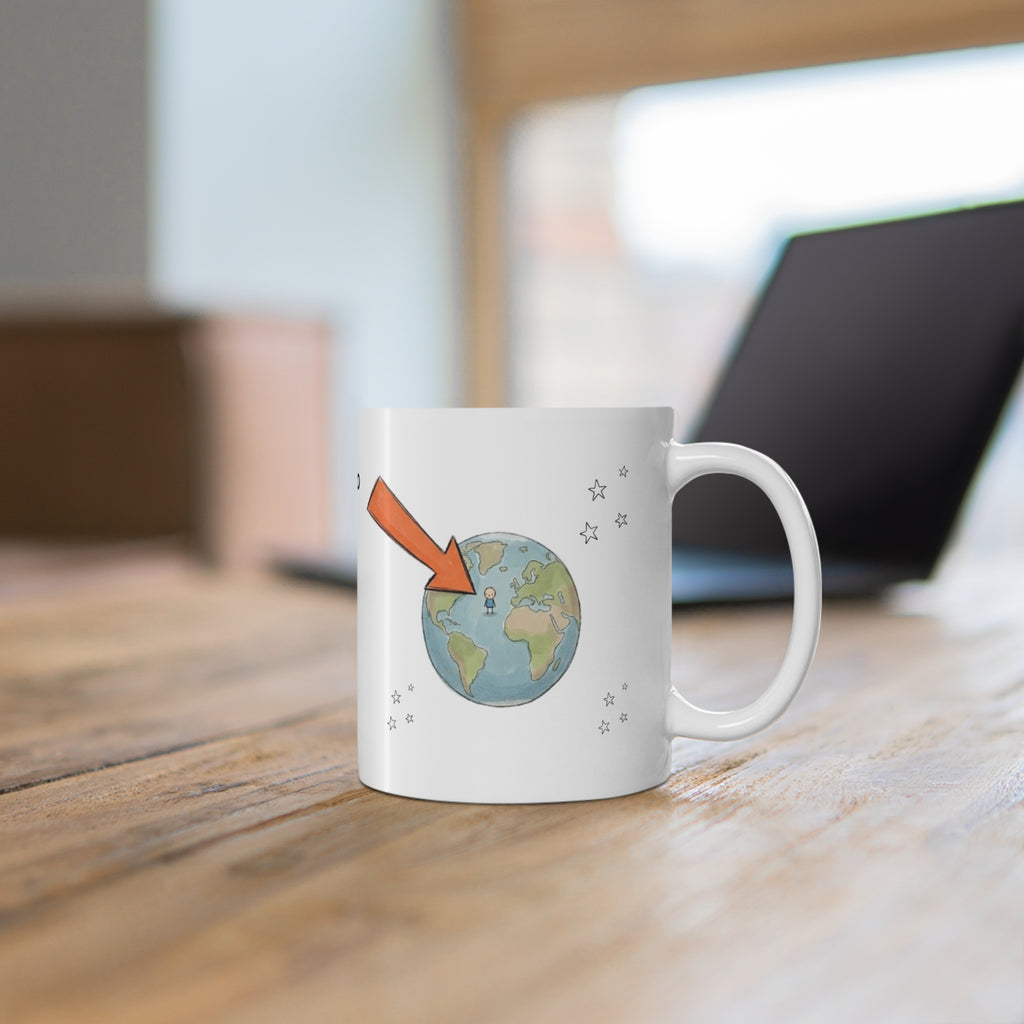 Center of the Universe Mug, Funny Arabic Ceramic Mug (325ml, 11oz)