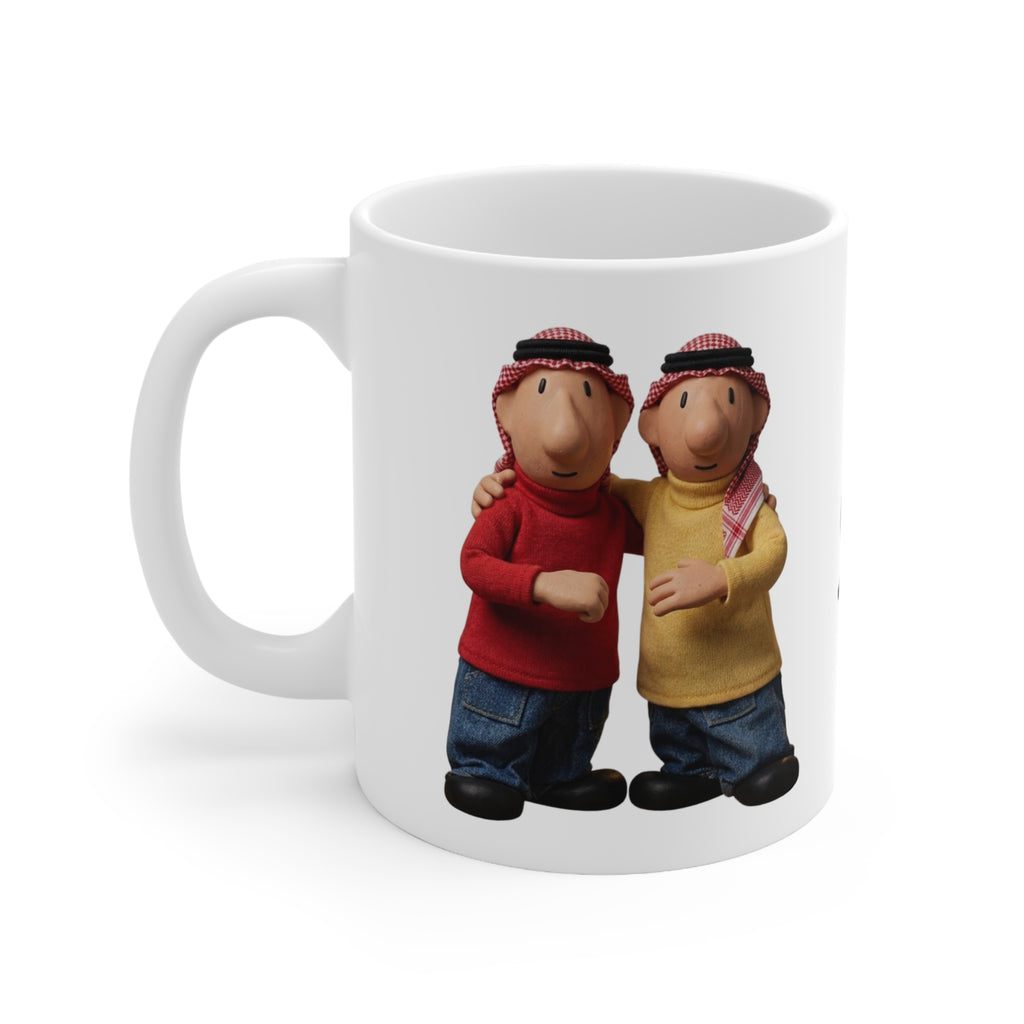 Arab Best Friends Mug, Funny Arabic Duo Ceramic Mug (325ml, 11oz)