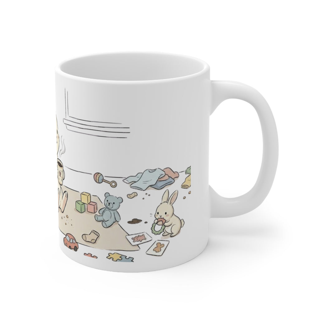 Calm in the Chaos Mug, Cute Mom Bunny Ceramic Mug (325ml, 11oz)