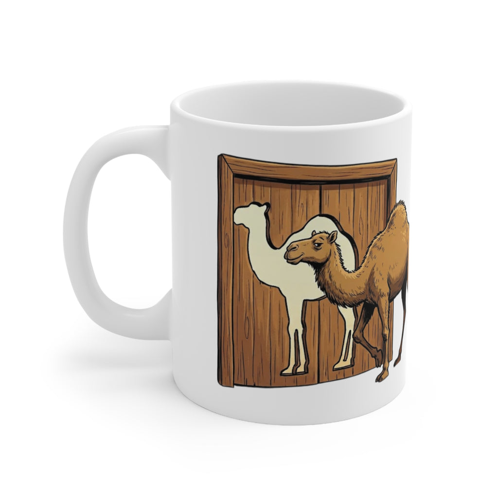 Al-Bab Bywassa' Jamal Mug, Funny Arabic Humor Ceramic Mug (325ml, 11oz)