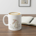 Anxious Bunny Mug, Cute Funny Ceramic Mug (325ml, 11oz)