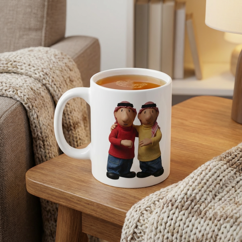 Arab Best Friends Mug, Funny Arabic Duo Ceramic Mug (325ml, 11oz)