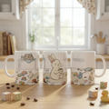 Calm in the Chaos Mug, Cute Mom Bunny Ceramic Mug (325ml, 11oz)