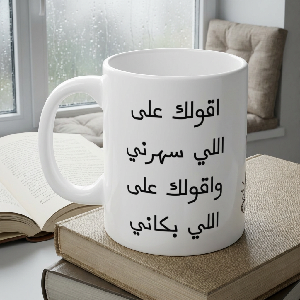 Om Kalthoum, Hayart Albi Maak Ceramic Mug (325ml, 11oz)