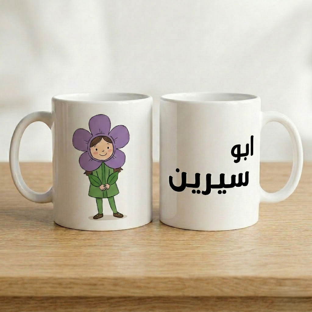 Personalised "Abu/Om Name" Mug, Custom Arabic Parent Ceramic Mug (325ml, 11oz)