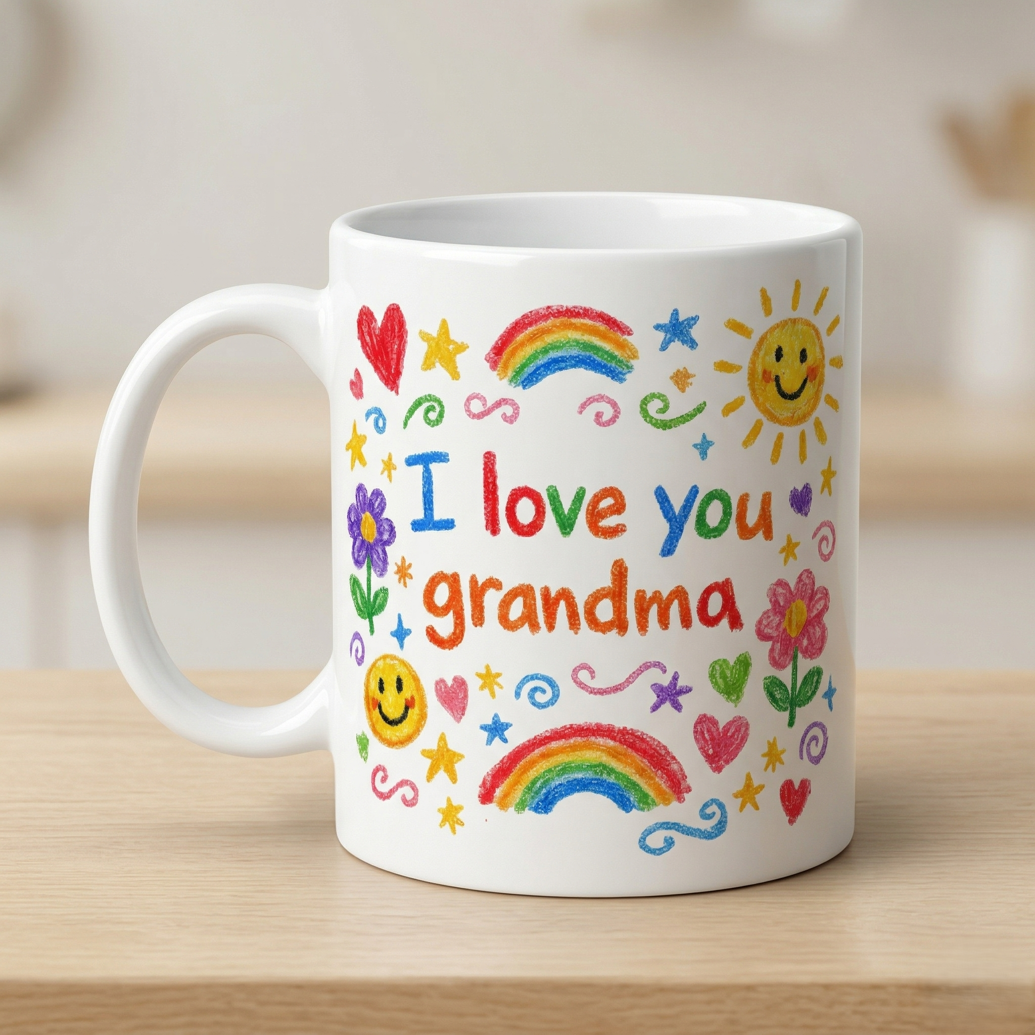 Turn Your Child’s Drawing Into a Mug, Personalised Kids Artwork Ceramic Mug (325ml, 11oz)