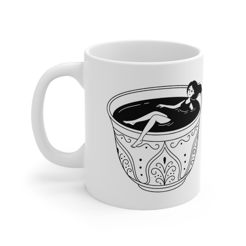 Gharqan Fi Bahr Hawana Mug, Arabic Coffee Lover Ceramic Mug (325ml, 11oz)
